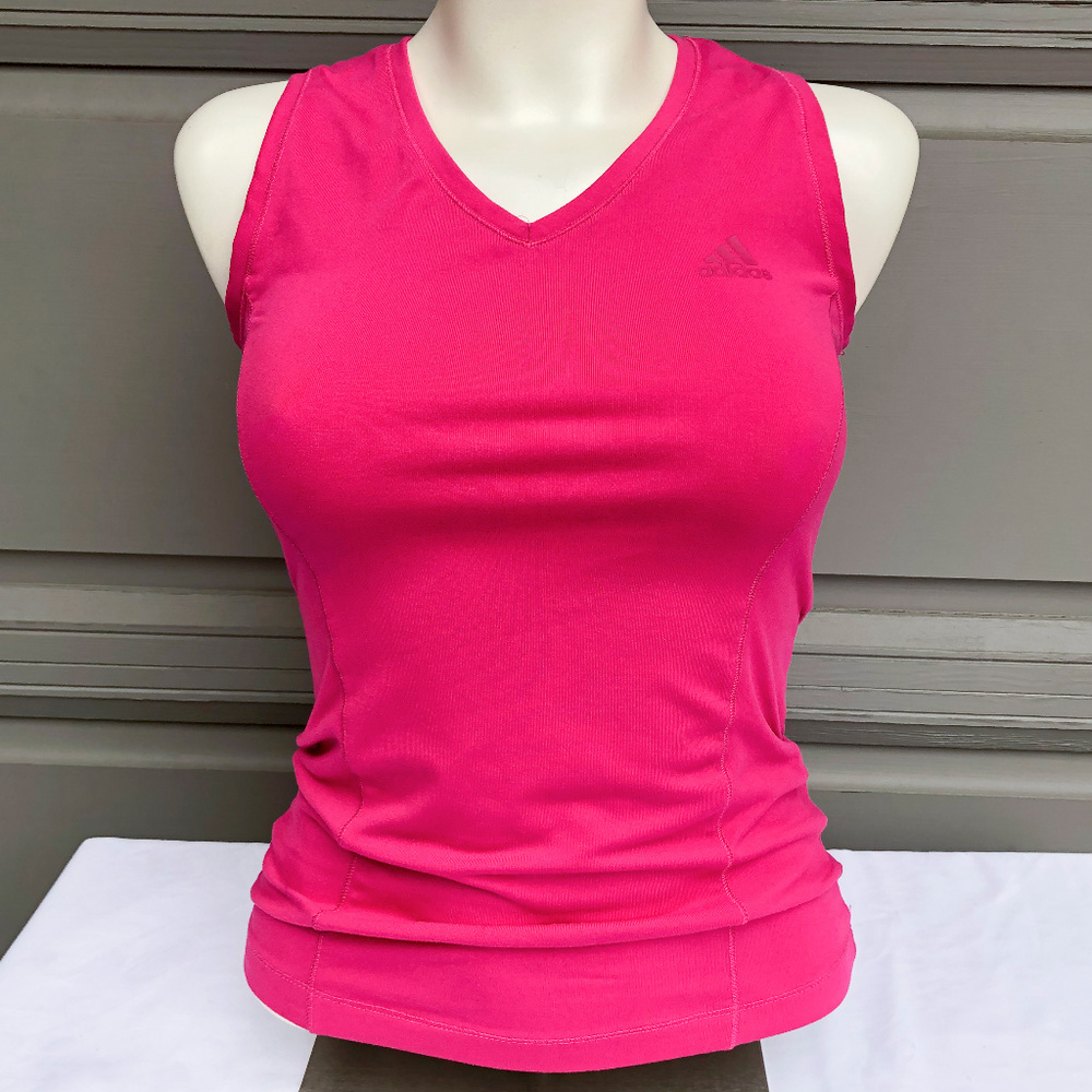 ADIDAS Athletic Climalite V-Neck Pink Tank Top